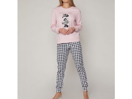 disney pijama manga larga minnie chic para mujer rosa