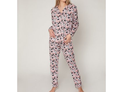 disney pijama abierto manga larga bowtiful minnie para mujer rosa