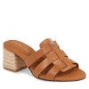nazouvaky tommy hilfiger block mid heel leather sandal fw0fw08049 cognac brown gqs 0000303771829