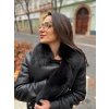 Dámska kožená bunda z kožušinou