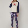 admas pijama manga larga family breakfast para mujer marino