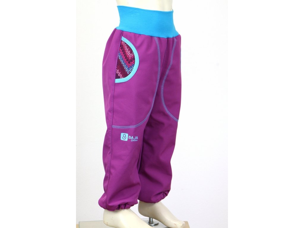 softshellové kalhoty pro holčičky, fialové, pletený vzor Velikost 92 6177 48 1268