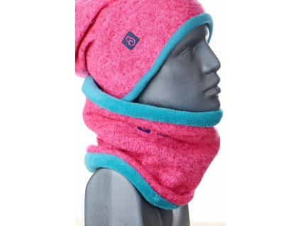 zimní svetrový nákrčník pro ženy, neon. růžová + tyrkysová Velikost L 5780 47 997