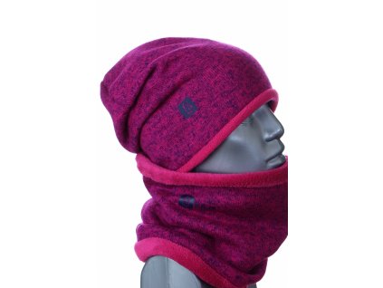 zimní svetrová čepice pro ženy, fialová + růžová Velikost L 5794 47 1011