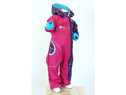softshellová kombinéza,MIMI, růžová, kostičky Velikost 86/92 6204 49 1290