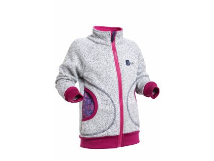 svetrová mikina šedá, fialové mandaly, bok A