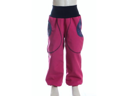 softshellová kalhoty pro holky, růžové + fialové mandaly1