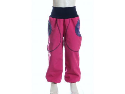 softshellové kalhoty pro holky, růžové + fialové mandaly