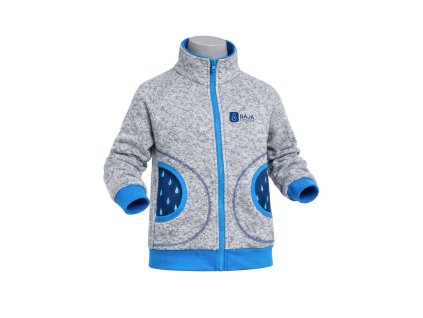 dětská svetrová mikina, šedá, tyrkysová, kapky