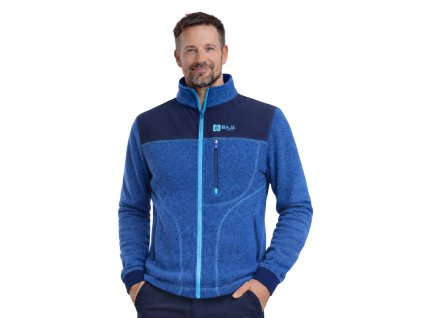 pánská svetrová mikina s kapsičkou, sv. modrá, tm. modrá, tyrkysové šití, model