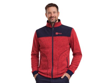 pánská svetrová mikina, červená, tm. modrá, bez kapsičky, model