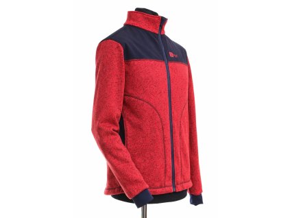 pánská svetrová mikina, červená + tm. modrá, bok