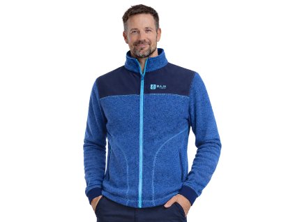 pánská svetrová mikina, sv. modrá, tm. modrá, tyrkysové šití, model