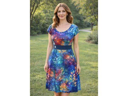 letní šaty, kouzelný les U na modelce