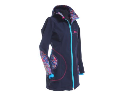 softshellový kabát, tm.modrý + paleta, bok