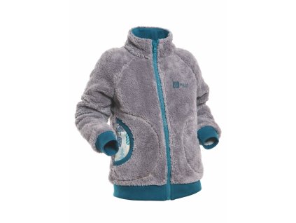 dětská chlupatá mikina, šedá, les
