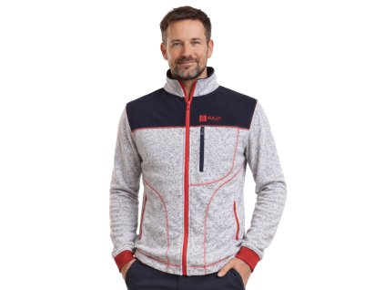 pánská svetrová mikina s kapsičkou, šedé, tm. modrá, model