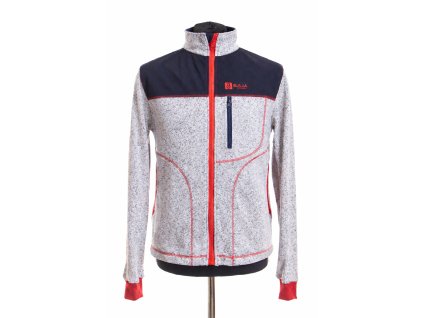 pánská svetrová mikina s kapsičkou, šedá, tm. modrá