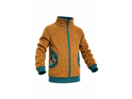 svetrová mikina, žíhaná, petrolejová, dinopark