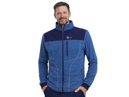 pánská svetrová mikina s kapsičkou, sv. modrá, tm. modrá, šedé šití, model