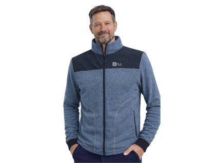 pánská svetrová mikina s kapsičkou, šedá, černá, model