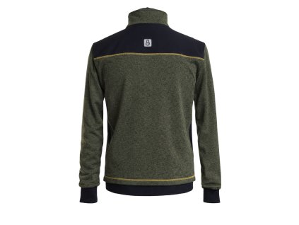 Pánská svetrová mikina, khaki, černá, hořčicové šití