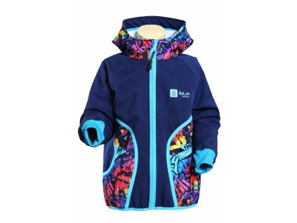 dívčí softshellová bunda, tm. modrá, grafity1