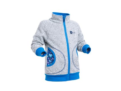 svetrová mikina, šedá, srdce, tyrkys lemy