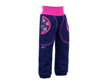 dívčí softshellové kalhoty, modré, zahrada