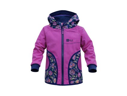 dívčí softshellová bunda, fialová, zahrada