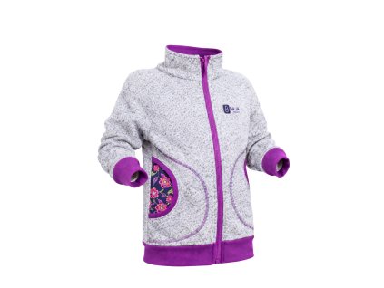 svetrová mikina, šedá, fialová, zahrada