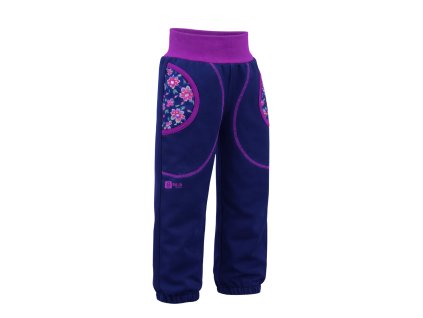 dívčí softshellové kalhoty, fialové, zahrada