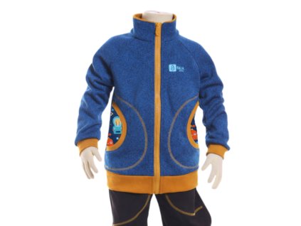 svetrová mikina, modrá, roboti