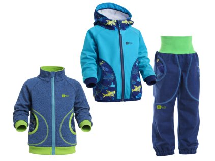 souprava tyrkysová, žraloci na modré