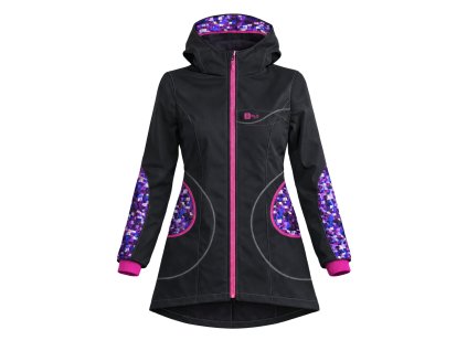 dámský softshellový kabát, černý, ostružinová, triangl