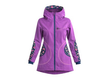 dámský softshellový kabát, fialový, zahrada
