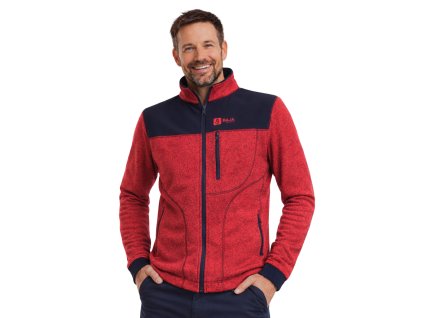 pánská svetrová mikina s kapsičkou, červená, tm. modrá, model2