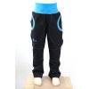 LETNÍ softshellové kalhoty pro kluky, SLIM, černá + tyrkys Velikost 140 5405 48 823