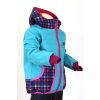 softshellová bunda pro holčičky, tyrkysová, fialové kostičky Velikost 86/92 6106 49 1222