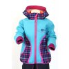 softshellová bunda pro holčičky, tyrkysová, fialové kostičky Velikost 86/92 6106 50 1222