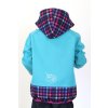 softshellová bunda pro holčičky, tyrkysová, fialové kostičky Velikost 86/92 6106 51 1222