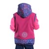 softshellová vesta pro holky, růžová + fialové mandaly, zada