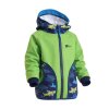 softshellová bunda pro kluky, zelená, žraloci na modré, bok
