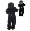 softshellová kombinéza pro kluky, černá + reflexní maskáč, zada, koláž