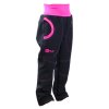 dětské softshellové kalhoty SLIM, černé, růžová, bok