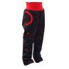 dětské softshellové kalhoty SLIM, černé, červená, bok