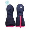 Zimní rukavice se zipem, tm. modré + růžová