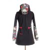 softshellový kabát P, černý + lebky, zada