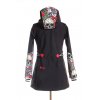 softshellový kabát P, černý + lebky, zada