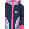 softshellová bunda pro holky, tm. modrá, pestré pruhy Velikost 134/140 4666 51 369